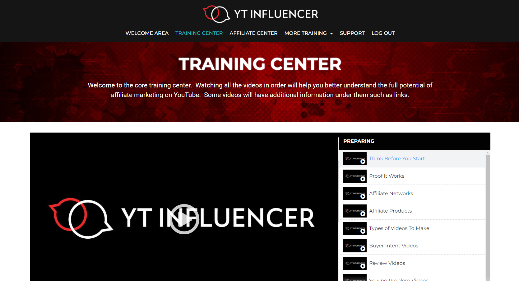 YT Influencer Review Members Area
